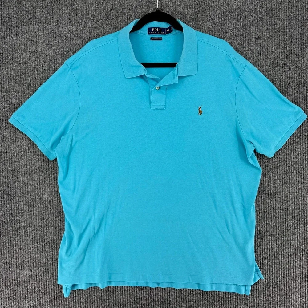 Polo Ralph Lauren mens shirt XXL Pima Soft Touch ss polo embroidered logo blue